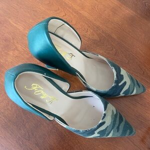 Size 8 Classic Camouflage Pumps Pointed Toe High Heel Stiletto Pumps Shoes